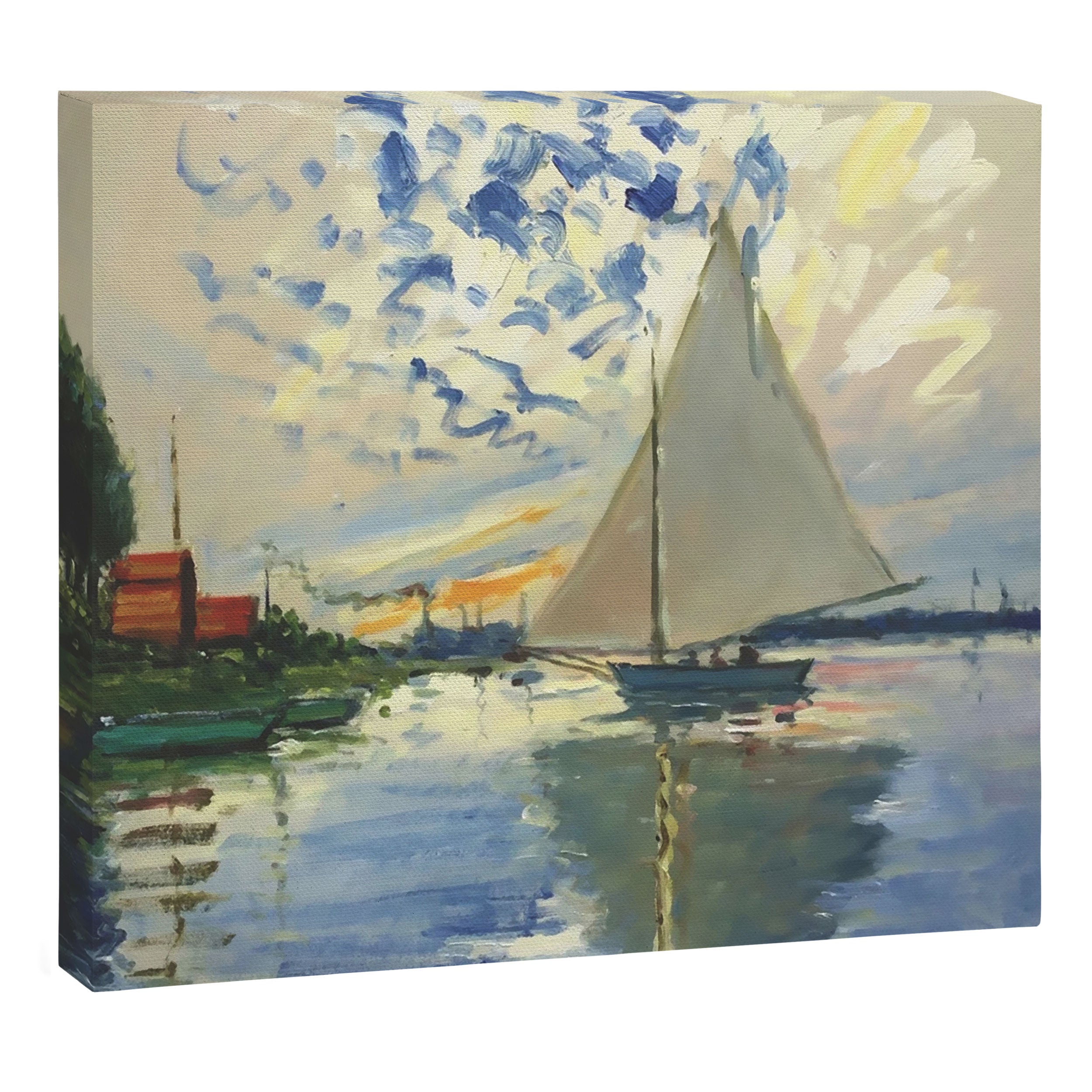 Sailboat Le-Petit-Gennevilliers Claude Monet Fine Art Canvas Print Gallery Image 3