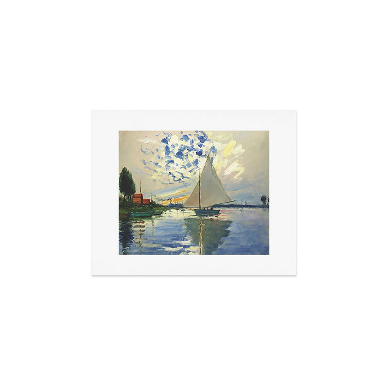 Sailboat Le-Petit-Gennevilliers Claude Monet Fine Art Art Print Gallery Image 1