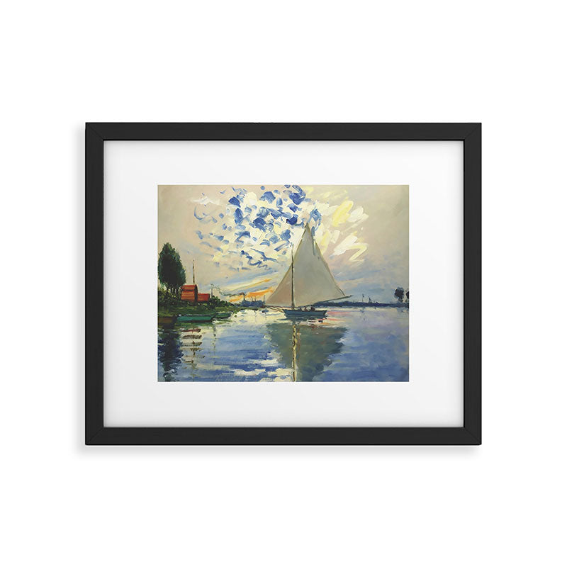 Sailboat Le-Petit-Gennevilliers Claude Monet Fine Art Framed Art Print Gallery Image 5