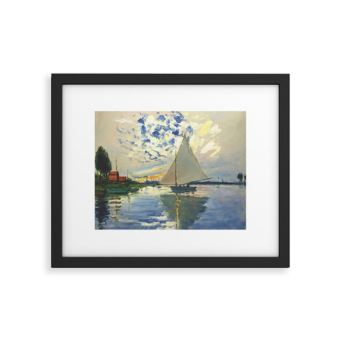 Sailboat Le-Petit-Gennevilliers Claude Monet Fine Art Framed Art Print Gallery Image 1