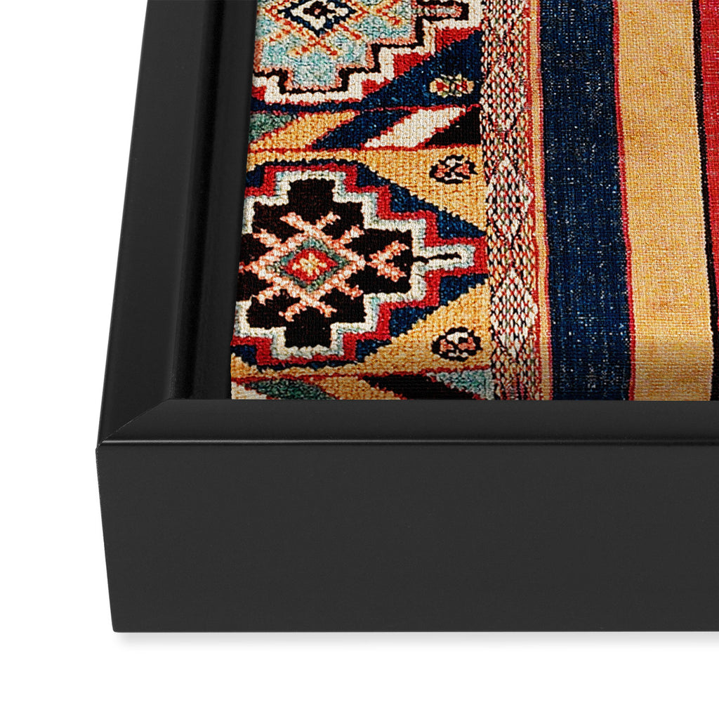 Salé  Antique Morocco North African Flatweave Rug Print Framed Canvas Print Gallery Image 3
