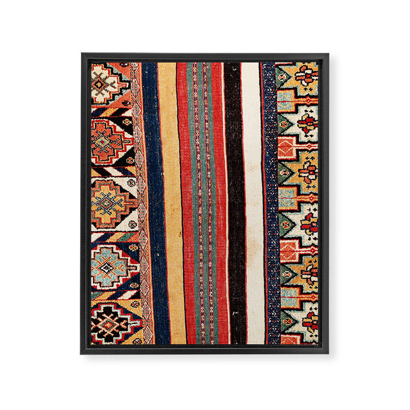 Salé  Antique Morocco North African Flatweave Rug Print Framed Canvas Print Gallery Image 3