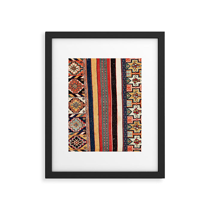 Salé  Antique Morocco North African Flatweave Rug Print Framed Art Print Gallery Image 1
