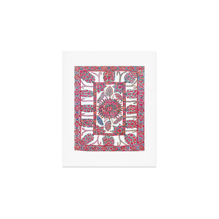 Samarkand Suzani  Antique Uzbekistan Embroidery Print Art Print Gallery Image 1