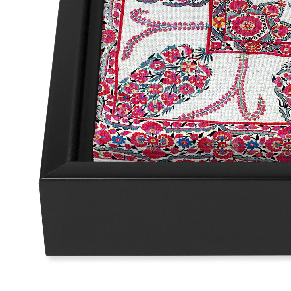 Samarkand Suzani  Antique Uzbekistan Embroidery Print Framed Canvas Print Gallery Image 3