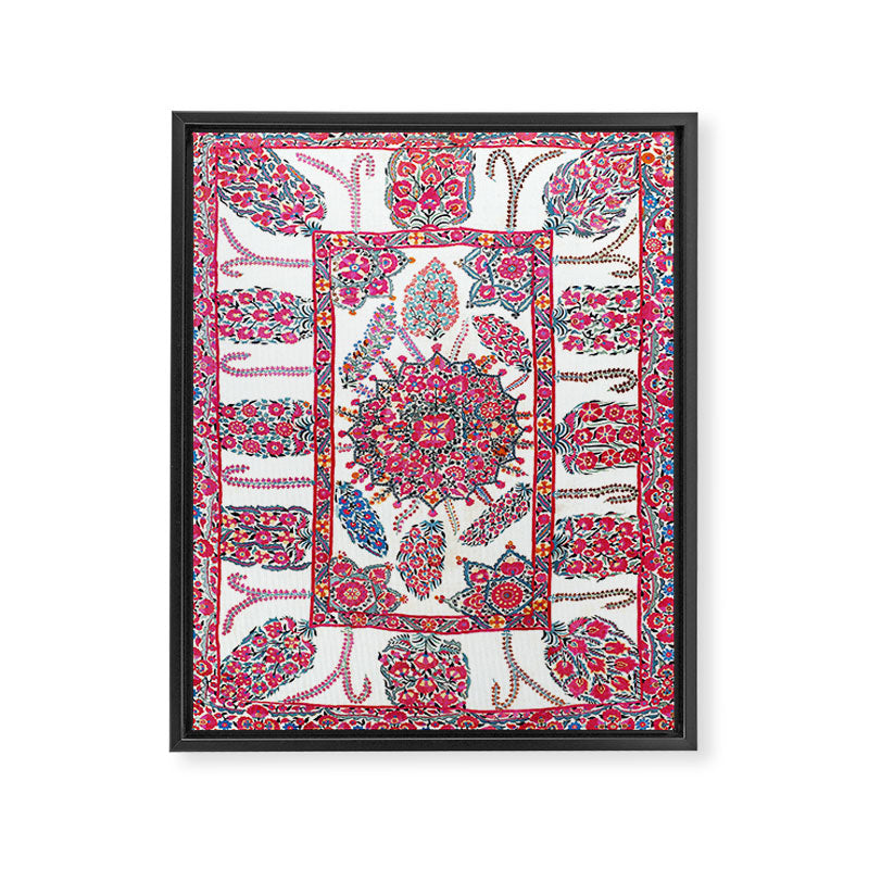 Samarkand Suzani  Antique Uzbekistan Embroidery Print Framed Canvas Print Gallery Image 3