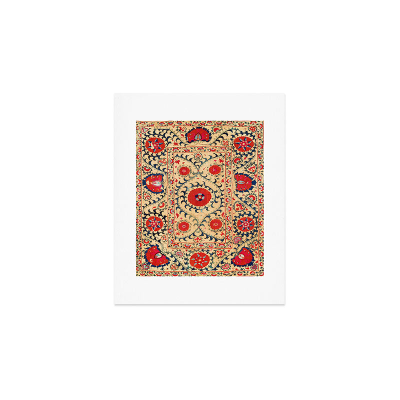 Samarkand Suzani Bokhara Uzbekistan Floral Embroidery Print Art Print Gallery Image 1