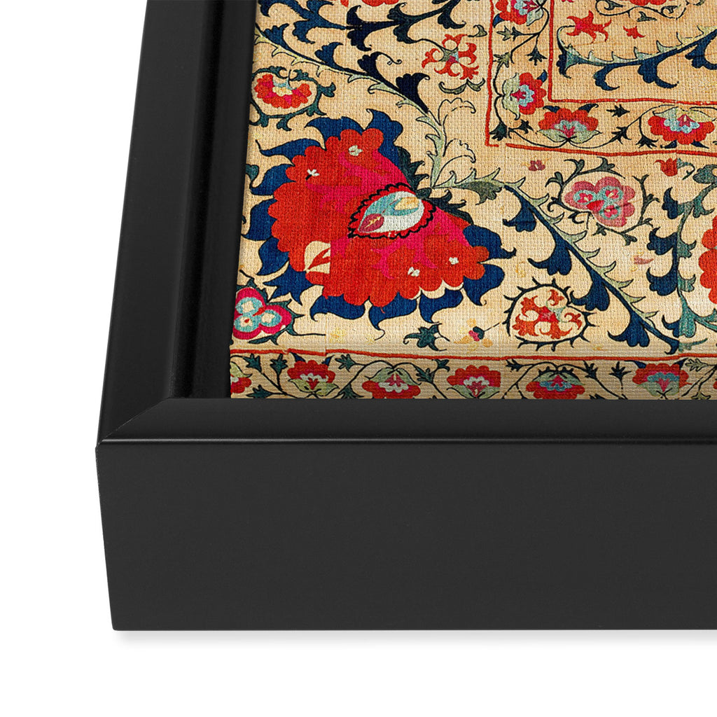 Samarkand Suzani Bokhara Uzbekistan Floral Embroidery Print Framed Canvas Print Gallery Image 3