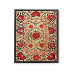 Samarkand Suzani Bokhara Uzbekistan Floral Embroidery Print Framed Canvas Print Gallery Image 3
