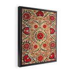 Samarkand Suzani Bokhara Uzbekistan Floral Embroidery Print Framed Canvas Print Gallery Image 2