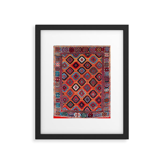 Sarkisla Sivas Kurdish Anatolian Rug Framed Art Print Gallery Image 1