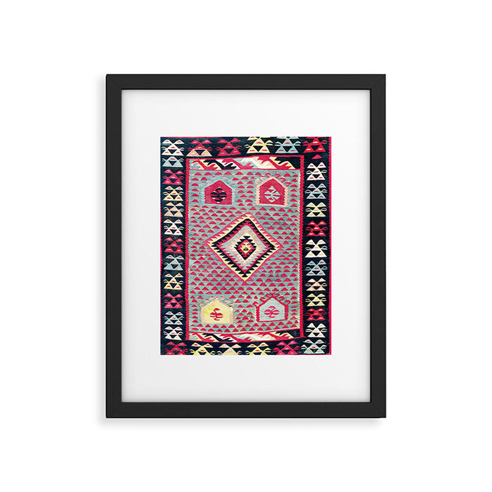 Sarkoy  Antique Bulgarian Kilim Print Framed Art Print Gallery Image 1