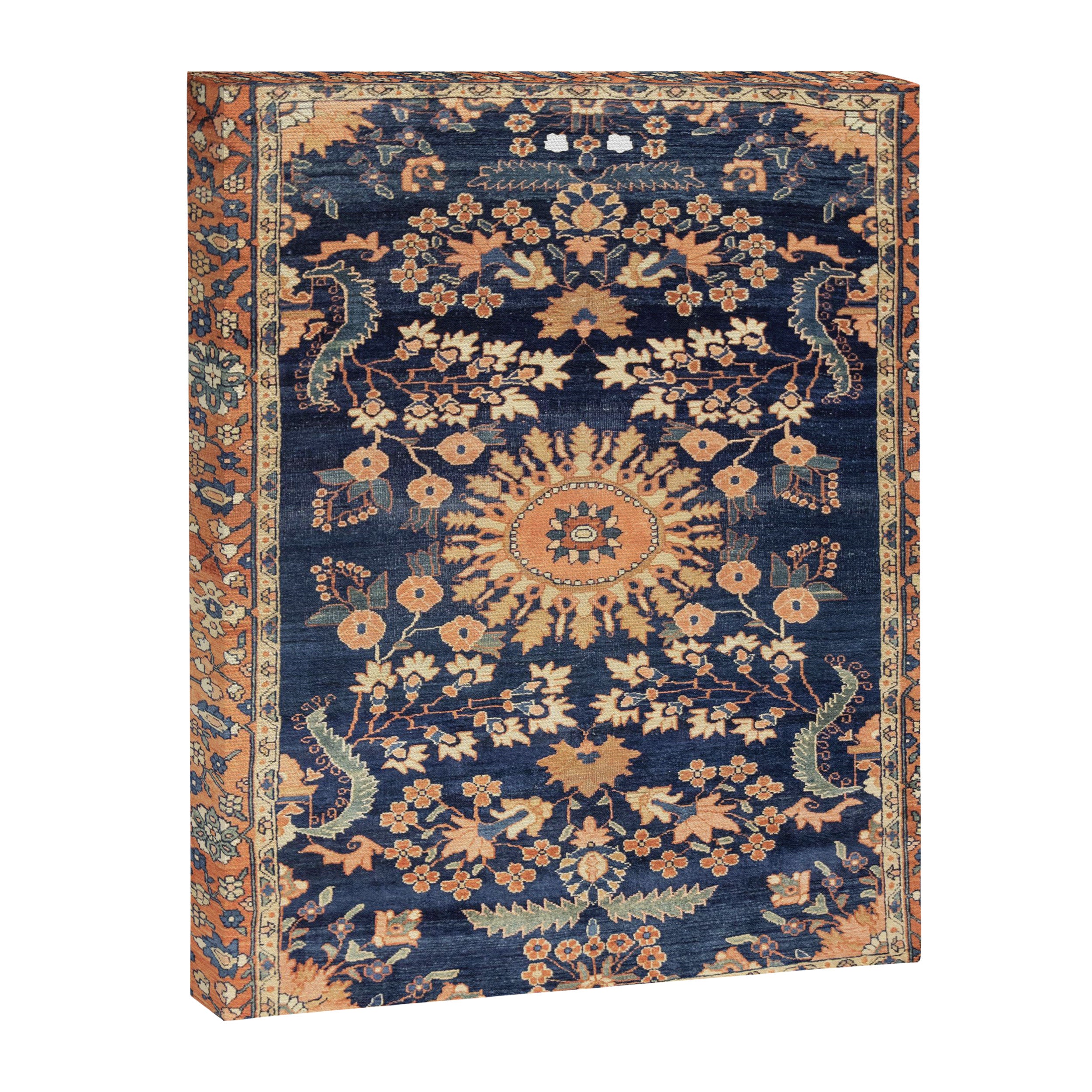 Sarouk Persian Floral Rug Print Canvas Print Gallery Image 3