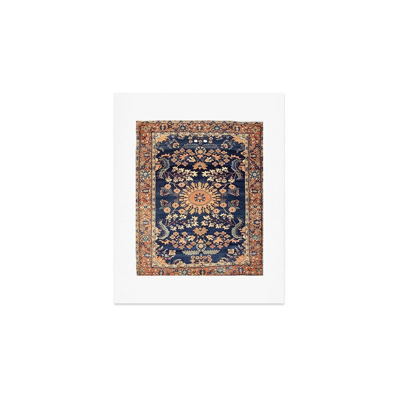 Sarouk Persian Floral Rug Print Art Print Gallery Image 1