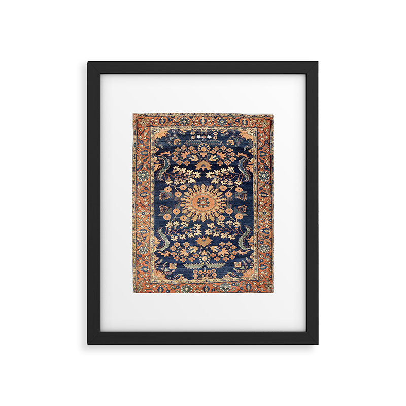 Sarouk Persian Floral Rug Print Framed Art Print Gallery Image 4