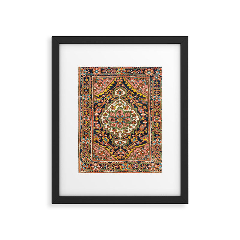 Sarouk Poshti  Antique South Persian Rug Print Framed Art Print Gallery Image 4