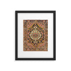 Sarouk Poshti  Antique South Persian Rug Print Framed Art Print Gallery Image 4
