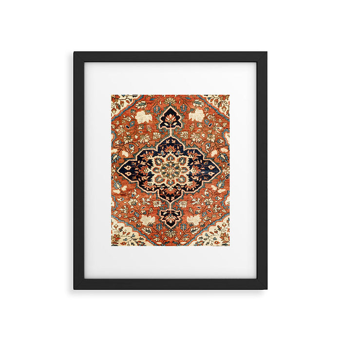 Sarouk Poshti Persian Rug Print Framed Art Print Gallery Image 1