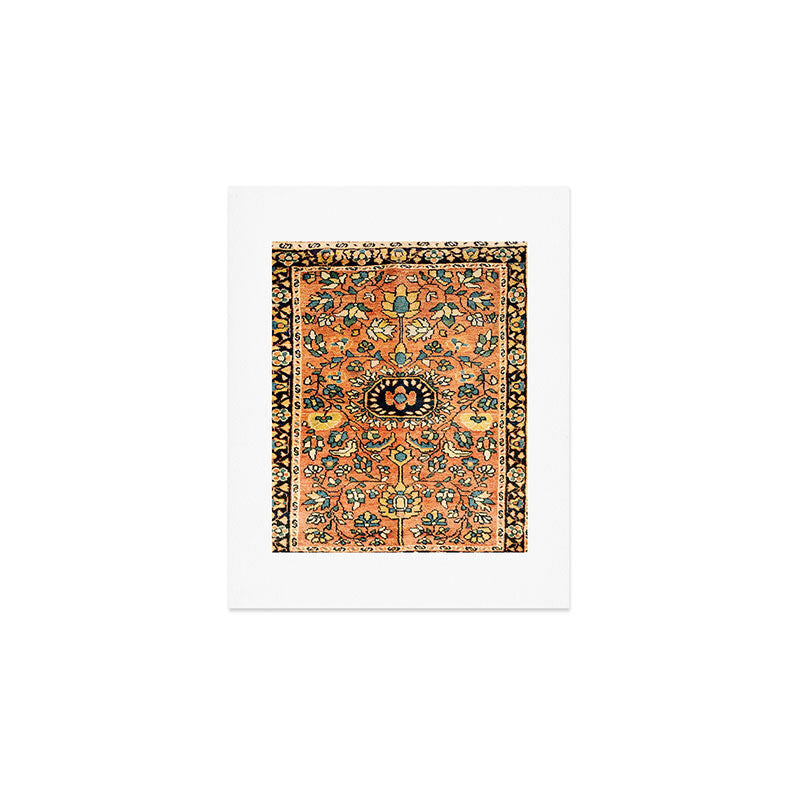 Sarouk Poshti Vintage Persian Rug Print Art Print Gallery Image 1