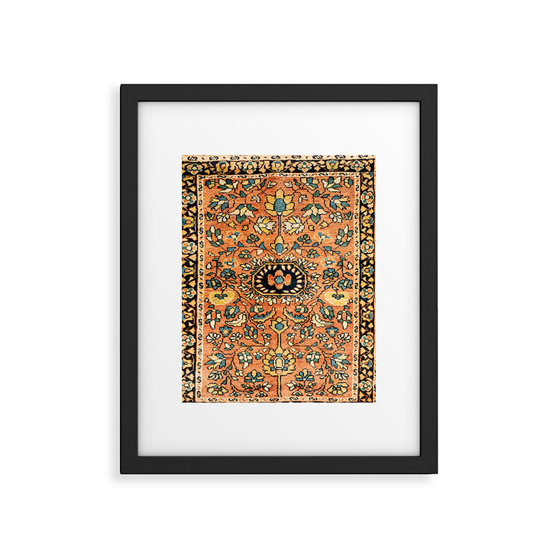 Sarouk Poshti Vintage Persian Rug Print Framed Art Print Gallery Image 5
