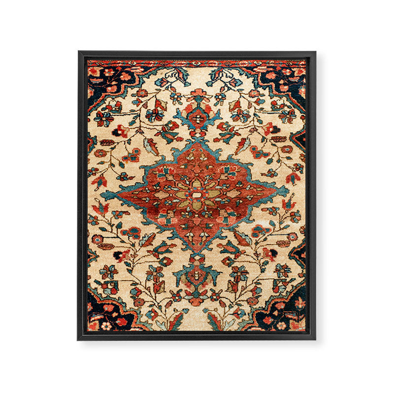 Sarouk Poshti West Persian Rug Print Framed Canvas Print Gallery Image 3