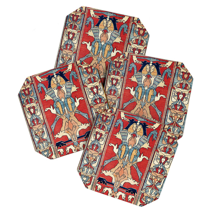 Sehna Kurdish Northwest Persian Rug Print Coaster Gallery Image 1
