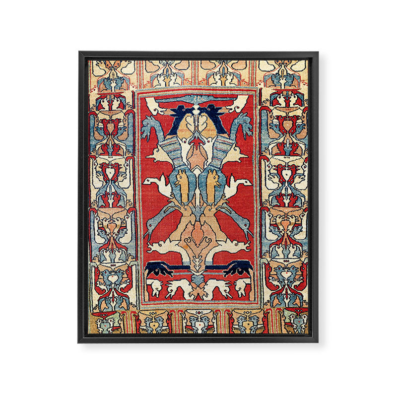 Sehna Kurdish Northwest Persian Rug Print Framed Canvas Print Gallery Image 3