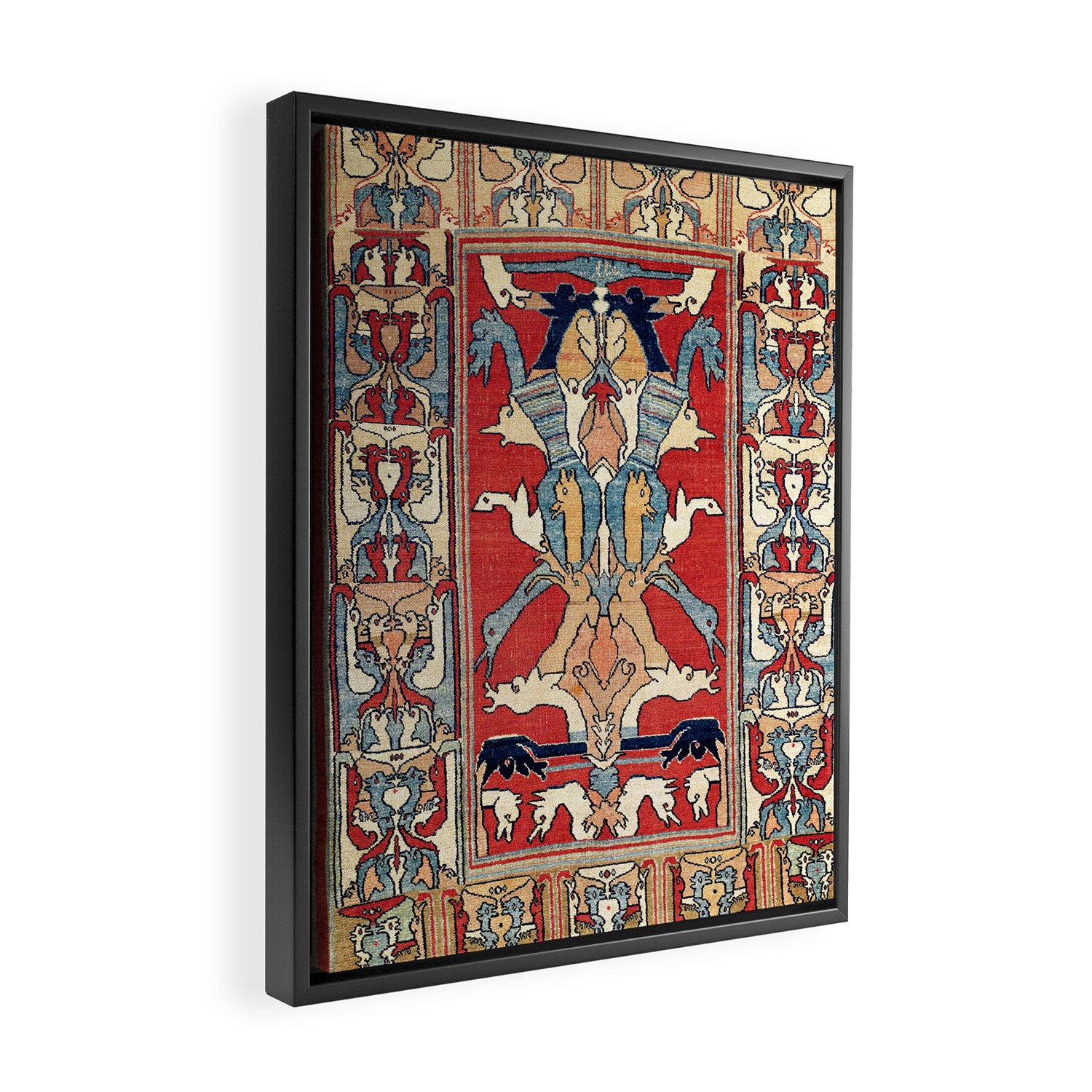 Sehna Kurdish Northwest Persian Rug Print Framed Canvas Print Gallery Image 2