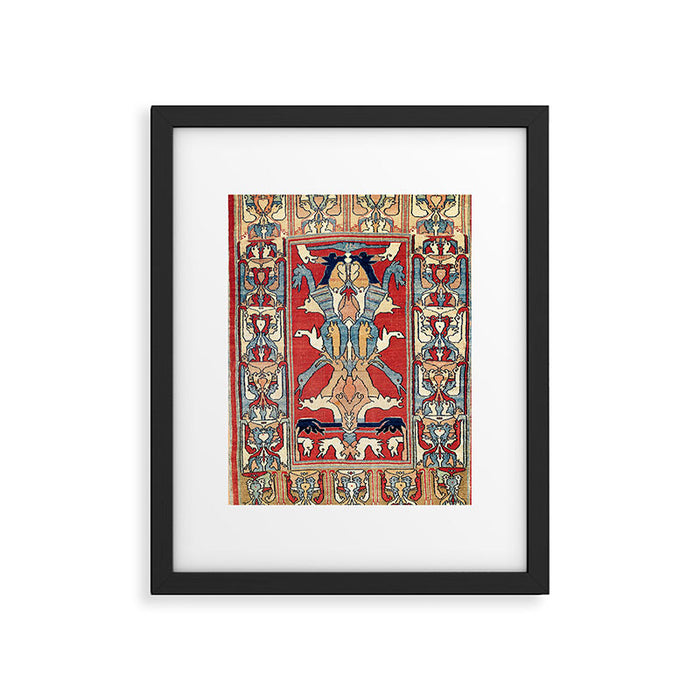Sehna Kurdish Northwest Persian Rug Print Framed Art Print Gallery Image 1