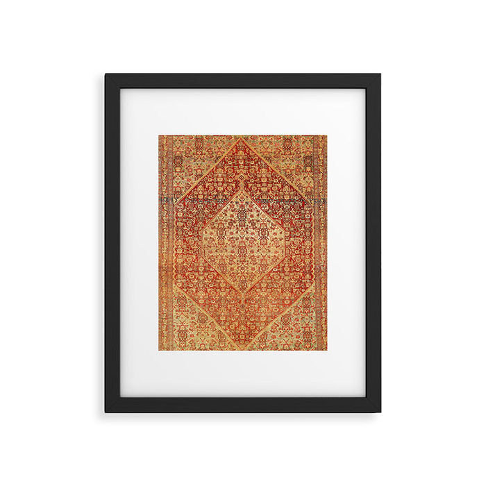 Sehna Saronim Kurdish Northwest Persian Rug Print Framed Art Print Gallery Image 1