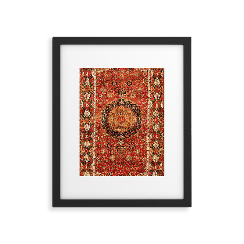 Seley 16th Century Antique Persian Carpet Print Framed Art Print Gallery Image 4