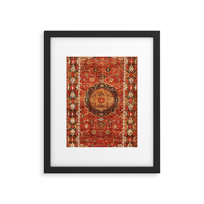 Seley 16th Century Antique Persian Carpet Print Framed Art Print Gallery Image 1