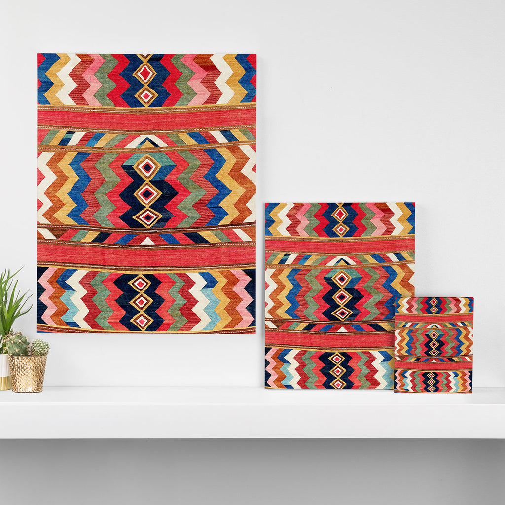 Shahsavan Varamin North Persian Kilim Print Canvas Print Gallery Image 3