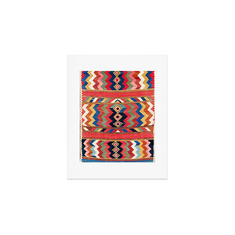 Shahsavan Varamin North Persian Kilim Print Art Print Gallery Image 1