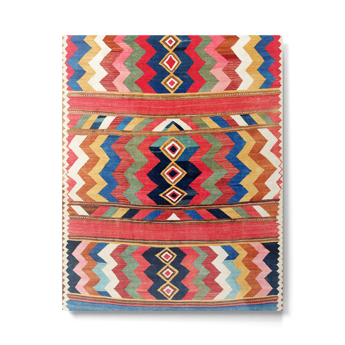 Shahsavan Varamin North Persian Kilim Print Metal Print Gallery Image 1