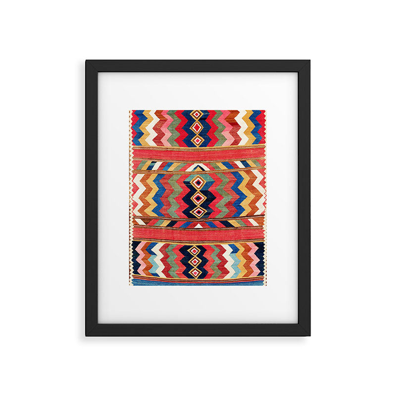 Shahsavan Varamin North Persian Kilim Print Framed Art Print Gallery Image 5