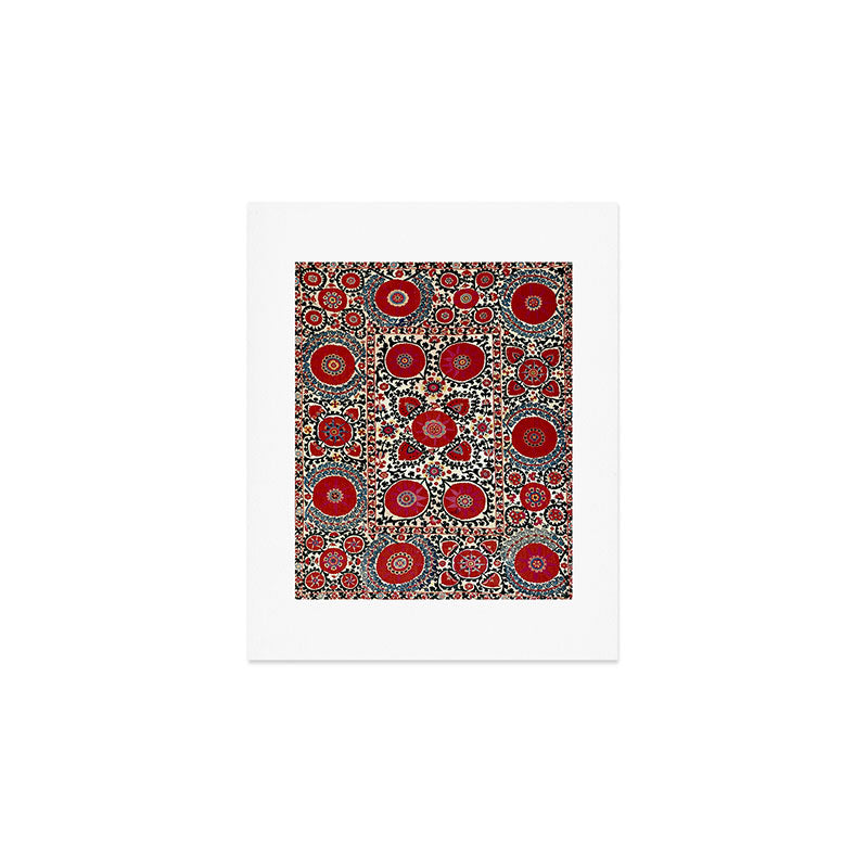 Shakhrisyabz Suzani 19th Century Uzbekistan Embroidery  Art Print Gallery Image 1