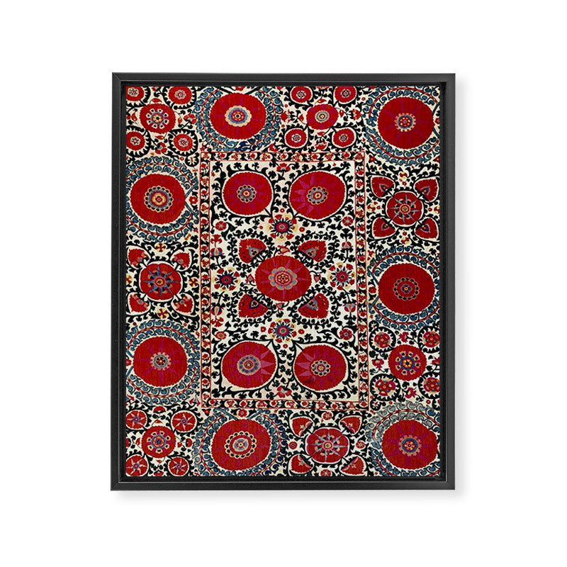 Shakhrisyabz Suzani 19th Century Uzbekistan Embroidery  Framed Canvas Print Gallery Image 3