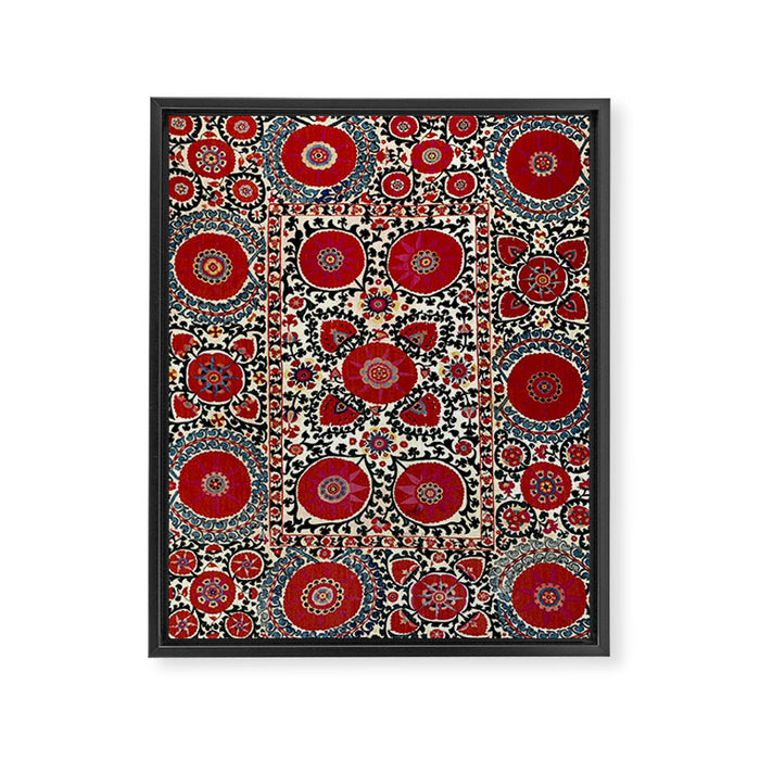 Shakhrisyabz Suzani 19th Century Uzbekistan Embroidery  Framed Canvas Print Gallery Image 1