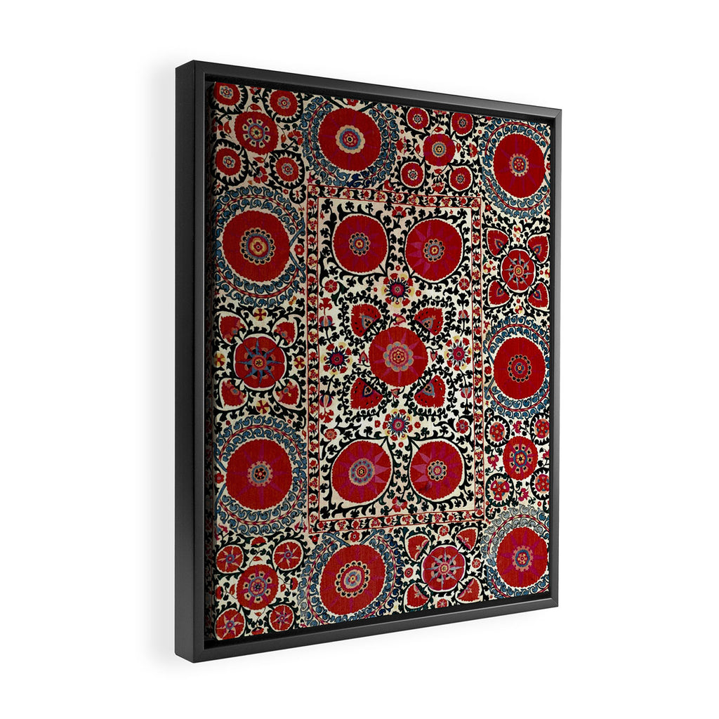 Shakhrisyabz Suzani 19th Century Uzbekistan Embroidery  Framed Canvas Print Gallery Image 2