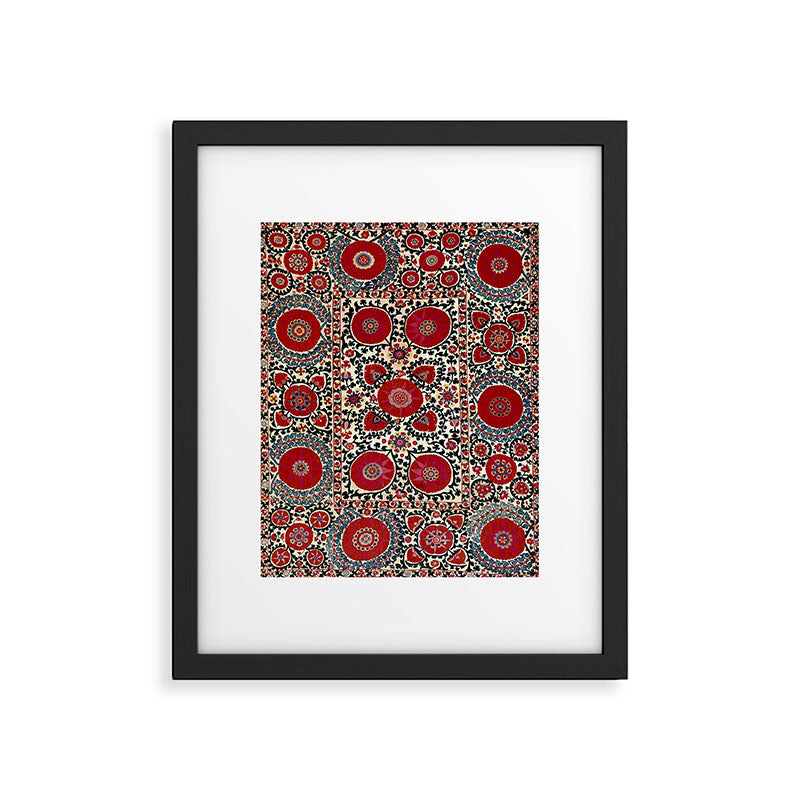 Shakhrisyabz Suzani 19th Century Uzbekistan Embroidery  Framed Art Print Gallery Image 5