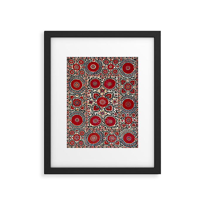 Shakhrisyabz Suzani 19th Century Uzbekistan Embroidery  Framed Art Print Gallery Image 1