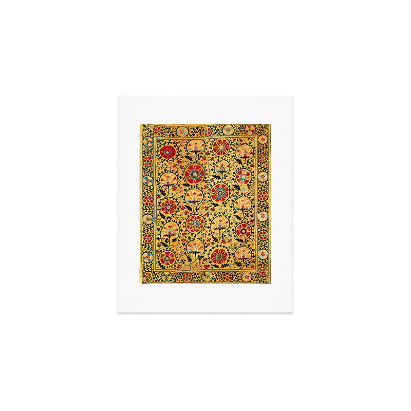 Shakhrisyabz Suzani  Antique Uzbekistan Embroidery Print Art Print Gallery Image 1