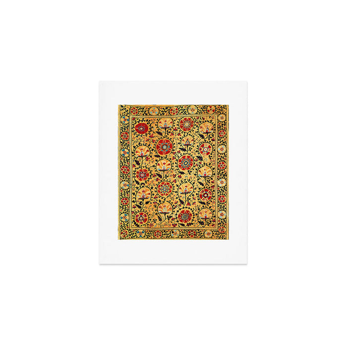 Shakhrisyabz Suzani  Antique Uzbekistan Embroidery Print Art Print Gallery Image 1
