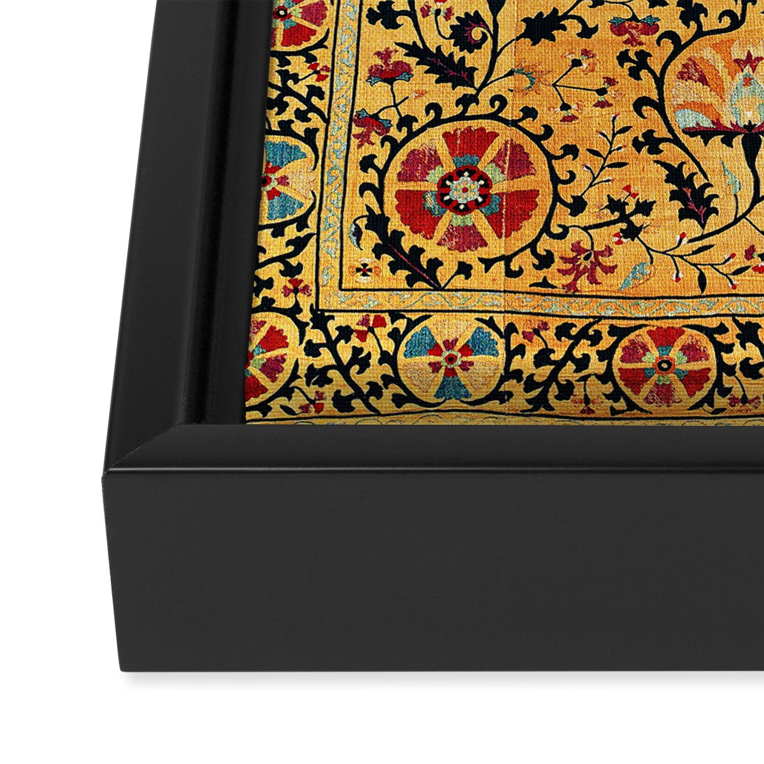 Shakhrisyabz Suzani  Antique Uzbekistan Embroidery Print Framed Canvas Print Gallery Image 3