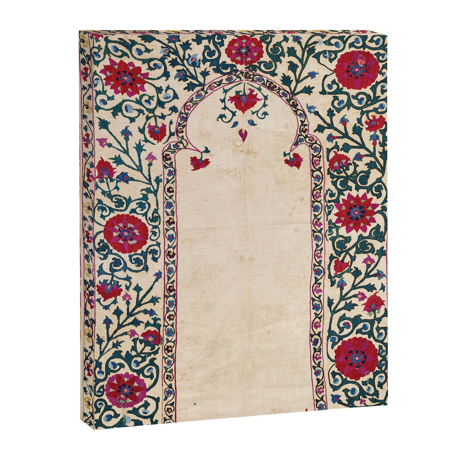 Shakhrisyabz Suzani Joynamoz Uzbekistan Floral Embroidery Print Canvas Print Gallery Image 3
