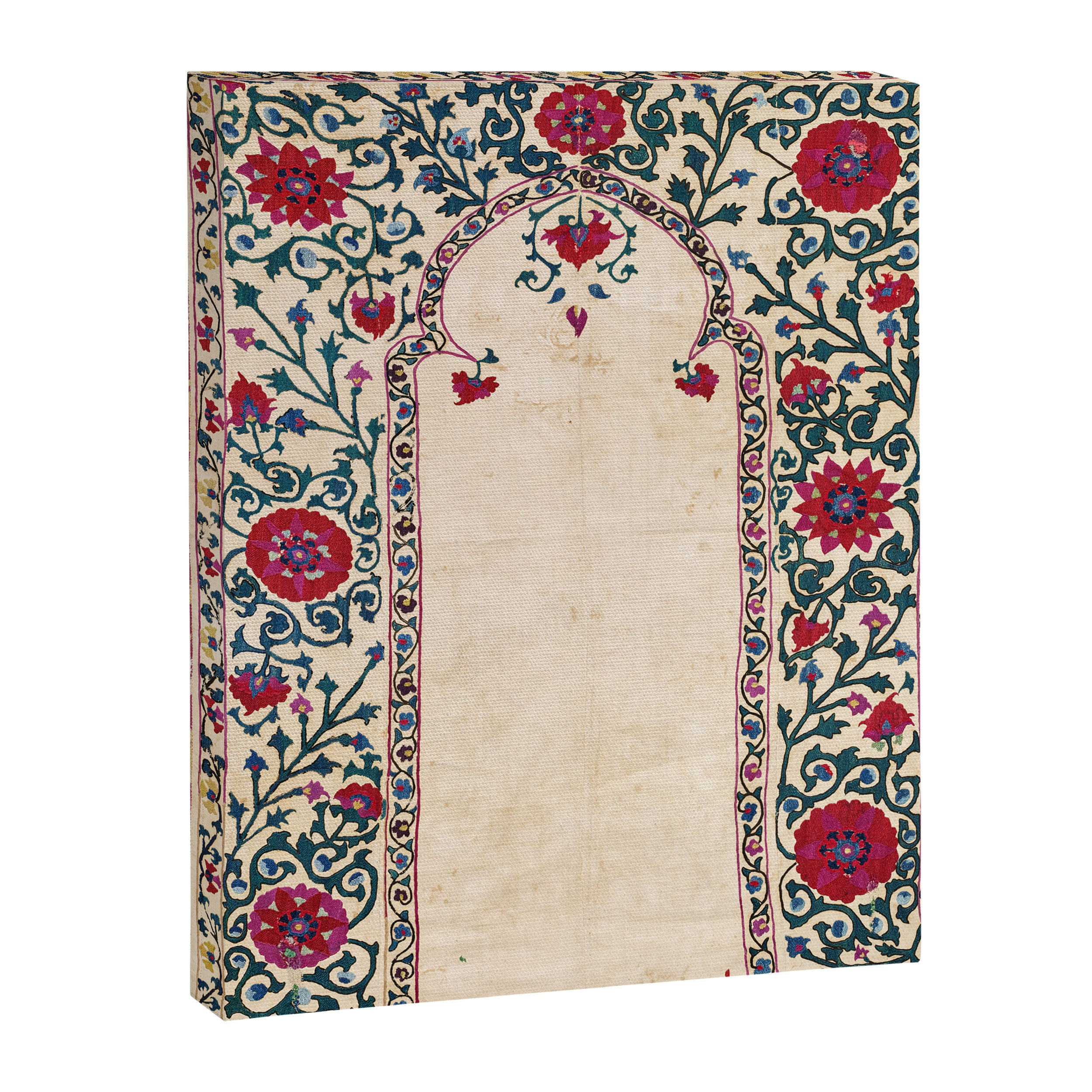 Shakhrisyabz Suzani Joynamoz Uzbekistan Floral Embroidery Print Canvas Print Gallery Image 3