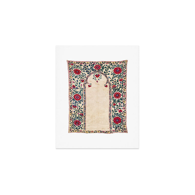 Shakhrisyabz Suzani Joynamoz Uzbekistan Floral Embroidery Print Art Print Gallery Image 1