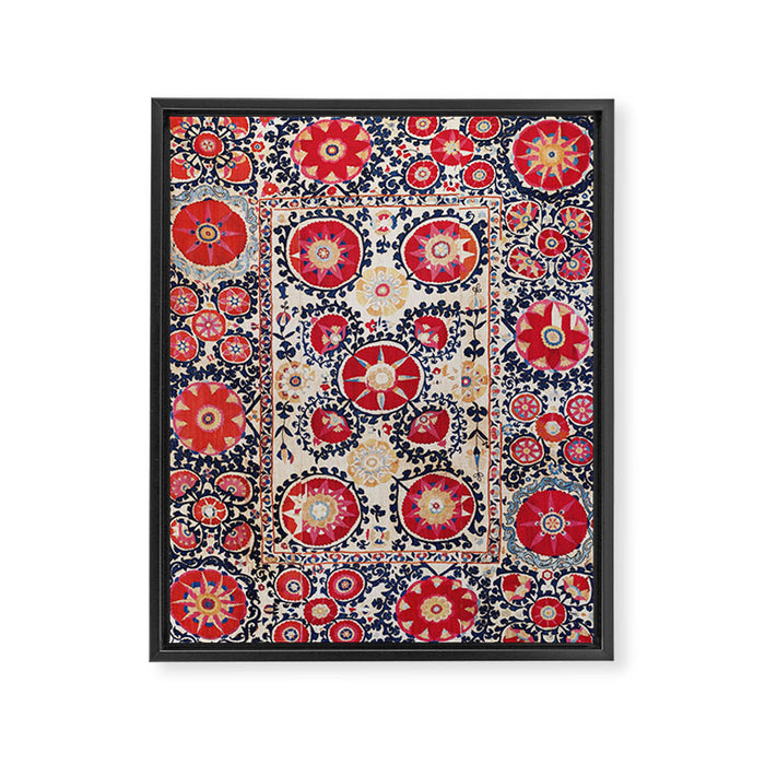 Shakhrisyabz Suzani Southwest Uzbekistan Embroidery Print Framed Canvas Print Gallery Image 1