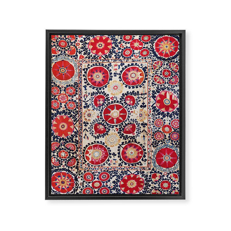 Shakhrisyabz Suzani Southwest Uzbekistan Embroidery Print Framed Canvas Print Gallery Image 3
